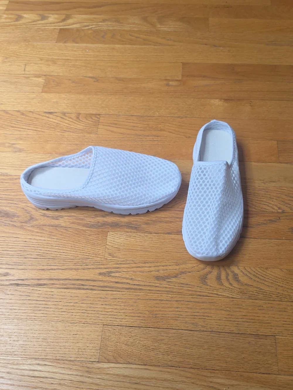 White Mesh Slip-On Clog Mule